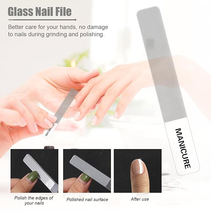 Manicure Set Professional Nail Clippers Pedicure Kit, 16 pcs Stainless Steel Nail Care Tools Grooming Kit with Luxurious Travel Leather Case for Thick Nails Men Women Gift (White)