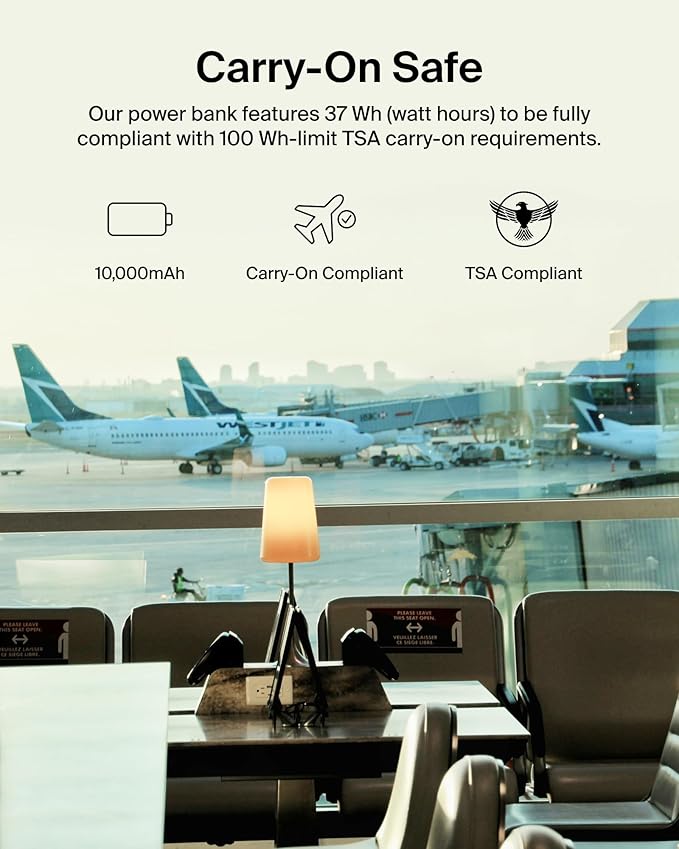 Belkin Portable Charger, Power Bank 10000 mAh with Integrated Cable - 20W Fast Charge USB-C Power Delivery, iPhone Charger - Apple iPhone 16 Series, iPad Pro, Samsung Galaxy S25, & More - Black