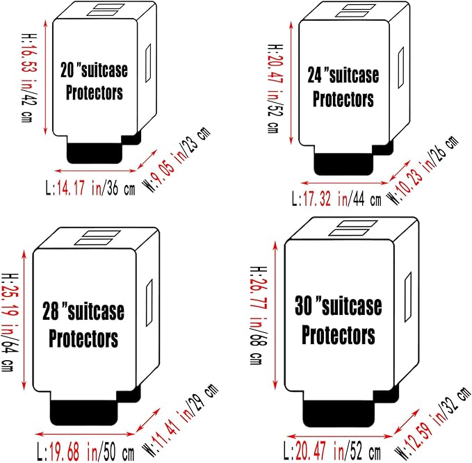 30 Inch Clear PVC Luggage Cover Protectors Suitcase Covers for Luggage Thickened suitcase protective cover for Wheeled Suitcase Suitable for 30"