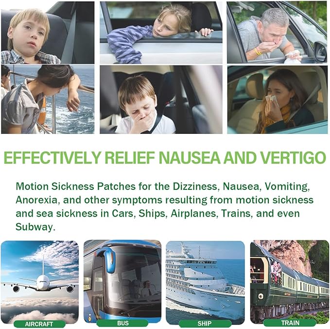 Motion Sickness Patches, Sea Sickness Patch with Waterproof and Non Drowsy 24 Count