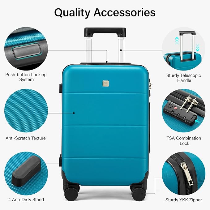 Hanke 28 Inch Luggage Large suitcases with Wheels Hardshell Lightweight Tsa Luggage 28 Inch for Women Men Travel Suitcase Checked Luggage(Caribbean Blue)