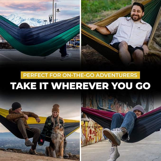 Grand Trunk Double Deluxe Parachute Nylon Hammock - 500lb Capacity Camping Hammock, 10.5x6.5ft, Lightweight & Durable (Charcoal/Magenta)
