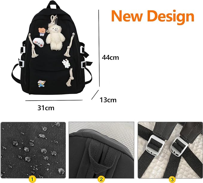 DUSLANG Big Student Laptop Backpack For College Women Men Middle High School Teen Girls Bookbag Travel Daypack,Pink