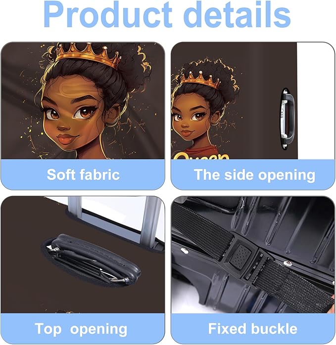 Luggage Cover Washable Suitcase Protector Anti-scratch Suitcase cover Fits 20-34 Inch Luggage (Girl-5, L(28-30inch suitcase))