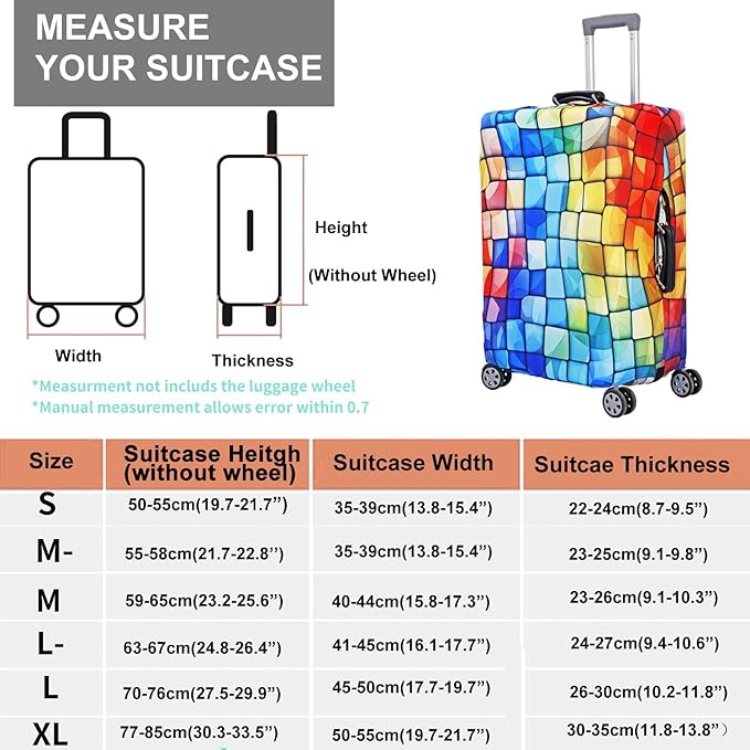 MosaiRudo Travel Luggage Covers For Suitcase Tsa Approved,Suitcase Cover Protector Fit 18-32 Inch Luggage Travel Accessories (T2504, L)