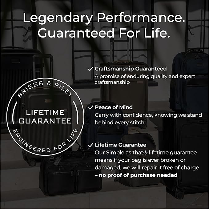 Briggs & Riley Essential 22" Carry On Expandable Spinner - Luggage for Travel, Suitcases with Wheels, Softside Rolling Bag for Men & Women, Self-Repairing Zipper - Baseline Collection, Steel Gray