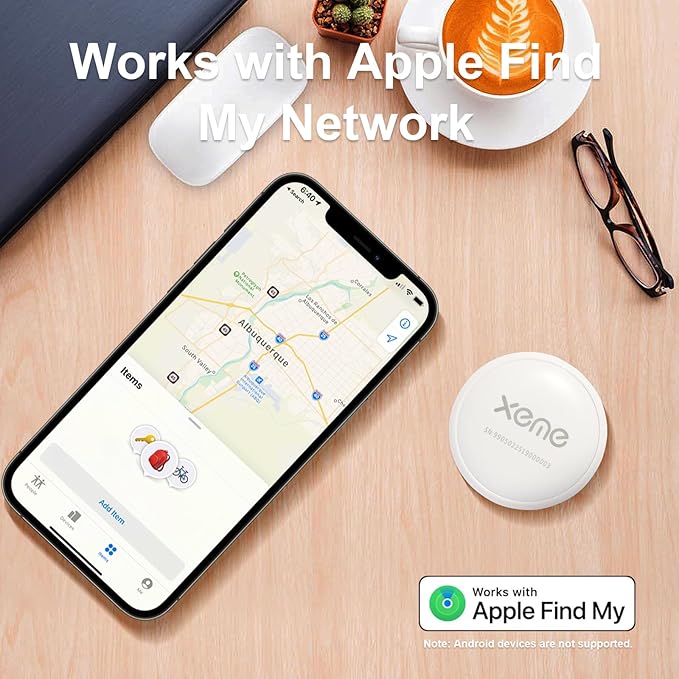 Key Finder, Bluetooth Tracker Locator Pairs with Apple Find My (iOS only), Item Locator Smart Tracker Tag for Keys/Luggage/Wallet, etc. (WHITE-1PCS)
