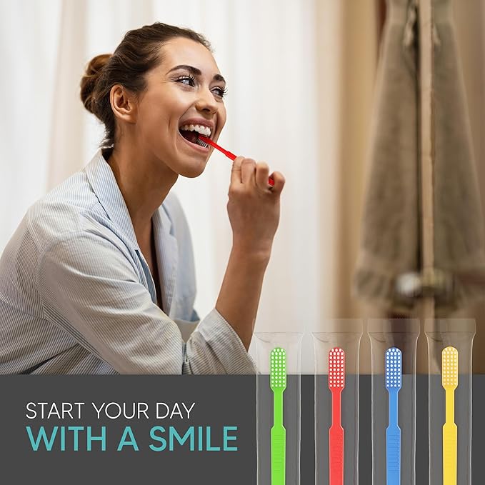 36 Pack Disposable Toothbrushes with Toothpaste, Built In - Prepasted Toothbrushes Individually Wrapped | Single Use Waterless Tooth Brush with Soft Bristles for Airbnb, Hotel, Camping, Travel