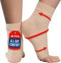 KEMFORD Ankle Compression Sleeve - Plantar Fasciitis Braces - Open Toe Compression Socks for Swelling, Sprain, Neuropathy, Foot Arch Support for Men and Women - 15-20mmhg, XL, Beige