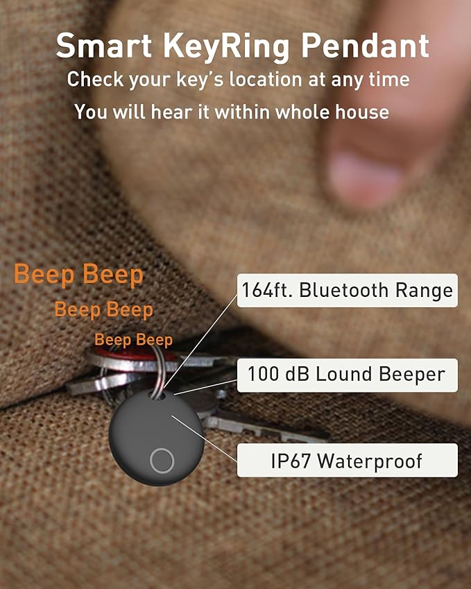 Air Tracker Tags-4 Pack [Apple MFi Certified] (iOS Only), Smart Bluetooth Tracker, Compatible with Apple Find My, Item Locator for Keys, Luggage, Wallet, Suitcase, Bags, IP67 Waterproof