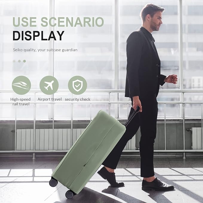 Travel Luggage Cover Suitcase Protector Scratch-Resistant Fit 19-31 Inch Suitcase, Not Included Suitcase (Cyan, M(24-25 inch))