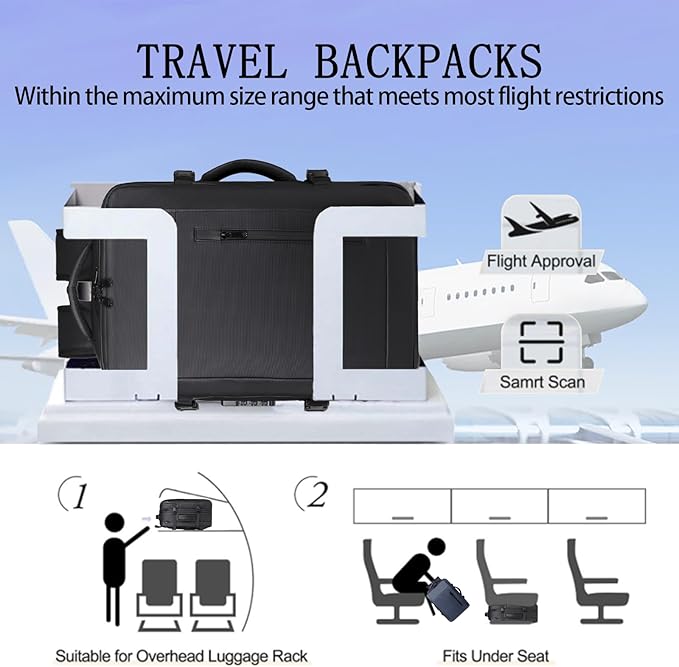 Vacuum-sealed travel computer backpack, Water-Resistant, With vacuum pump, Multiple Compartments, Anti-theft combination lock (Black)