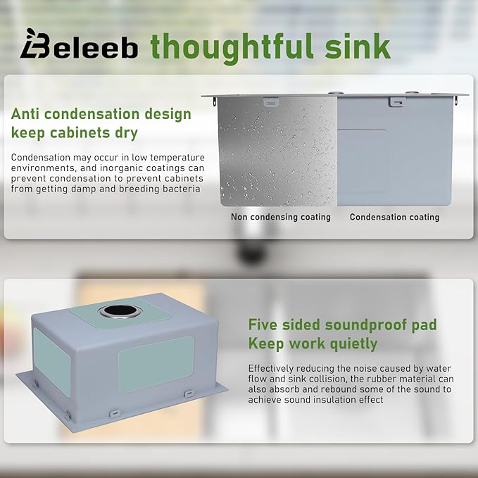 Drop In Kitchen Sink 25x22", 9" Basin Depth, 18 Gauge Stainless Steel Sink, 3D Embossed Surface Finish Top Mount with Accessories