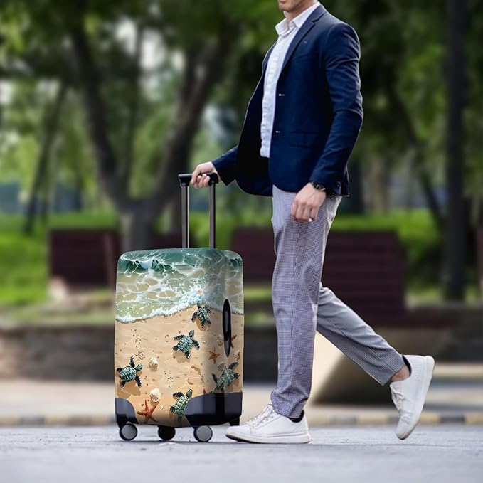 Sea Turtles Luggage Cover Anti-scratch Dustproof Suitvase Protector Fits 18-21 Inch