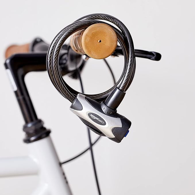 Amazon Basics Bike Cable Lock, 6 Feet, Black