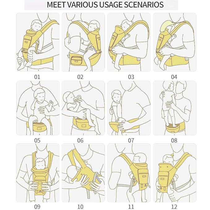 Baby Carrier Newborn to Toddler, 6-in-1 Baby Carrier with Hip Seat Lumbar Support 7-41 lbs, Baby Soft Carrier for All Seasons & Positions, Adjustable Size for Shopping Hiking Travelling