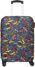 Explore Land Travel Luggage Cover Suitcase Protector Fits 23-26 Inch Case (Stamp, M)