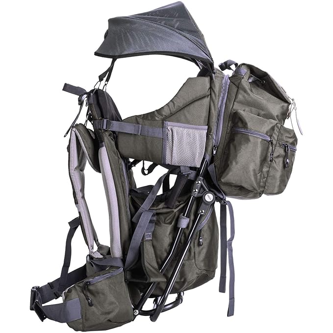 ClevrPlus Urban Explorer Child Carrier Hiking Baby Backpack, Olive Green