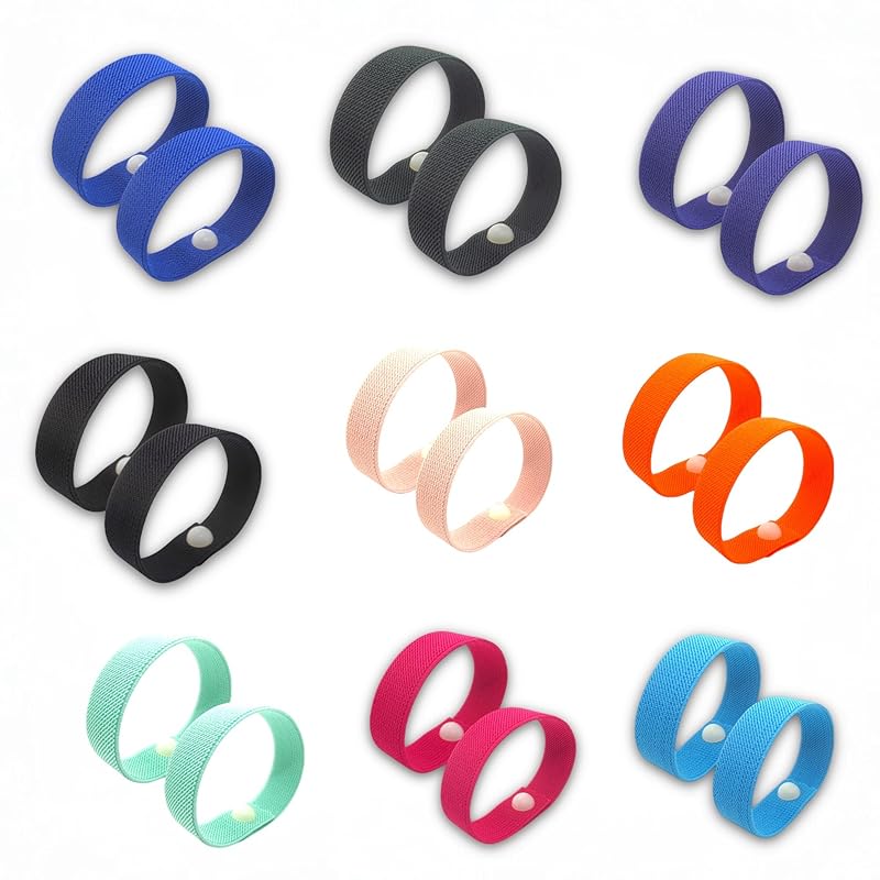 Motion Sickness Relief Acupressure Wristbands for Kids and Adults – Waterproof, Slip-On, Nausea Relief, Motion Sickness, Travel (2 Pack) (Black, Large 8)