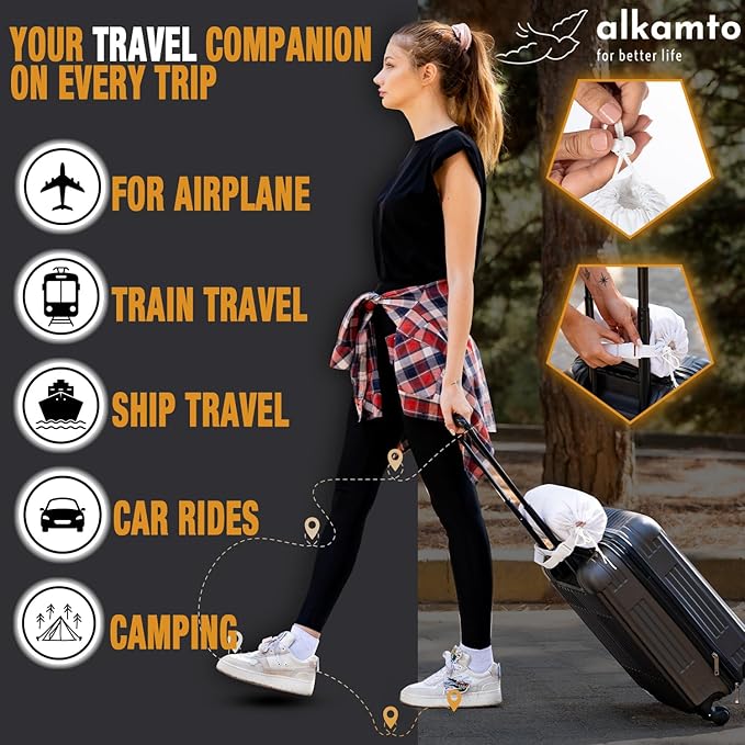 Travel & Camping Comfortable Memory Foam Pillow – Easy to Carry Portable Bag – Temperature Regulating Pillow Case (Pink Contour + Extra Cover)