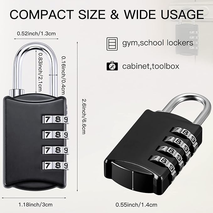 Moxweyeni 20 Pcs 4 Digit Combination Lock Small Combo Luggage Number Locks Outdoor Waterproof Padlock for Traveling Toolbox Gym Door Locker Suitcases Employee Hasp Storage