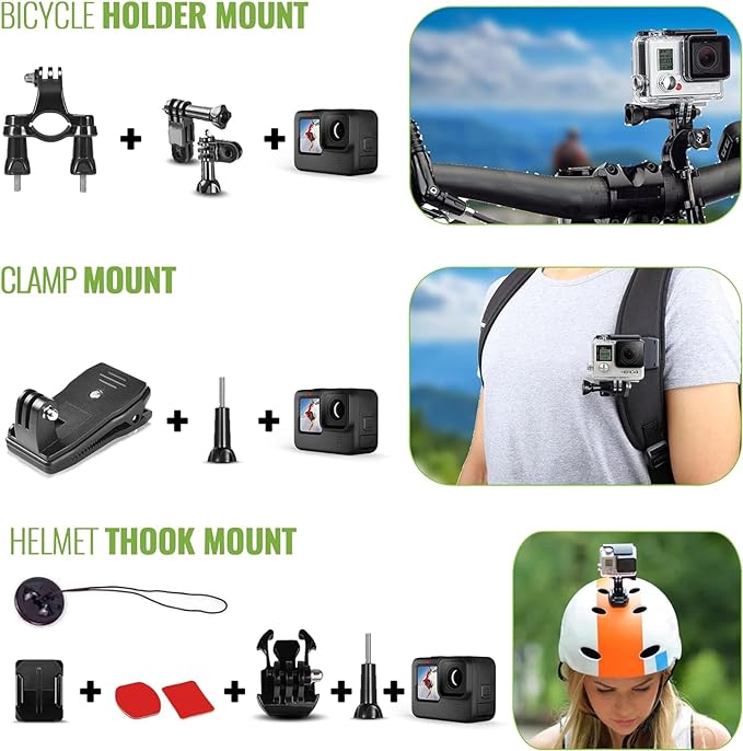 GoPro Hero (Go Pro Hero) Black Compact - Waterproof Action Camera with 4K Ultra HD Video, 12MP Photos, Stabilization + 50-in-1 Accessory Kit + 64GB Card + More