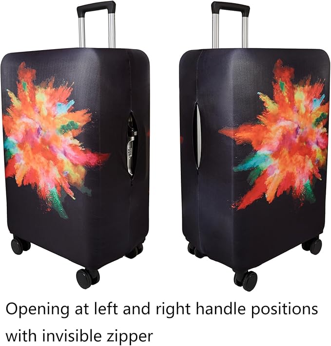 WUJIAONIAO Travel Luggage Cover Baggage Suitcase Cover Protector Skins 18-32 Inch (Graffiti, XL (for 29-32 inch luggage))