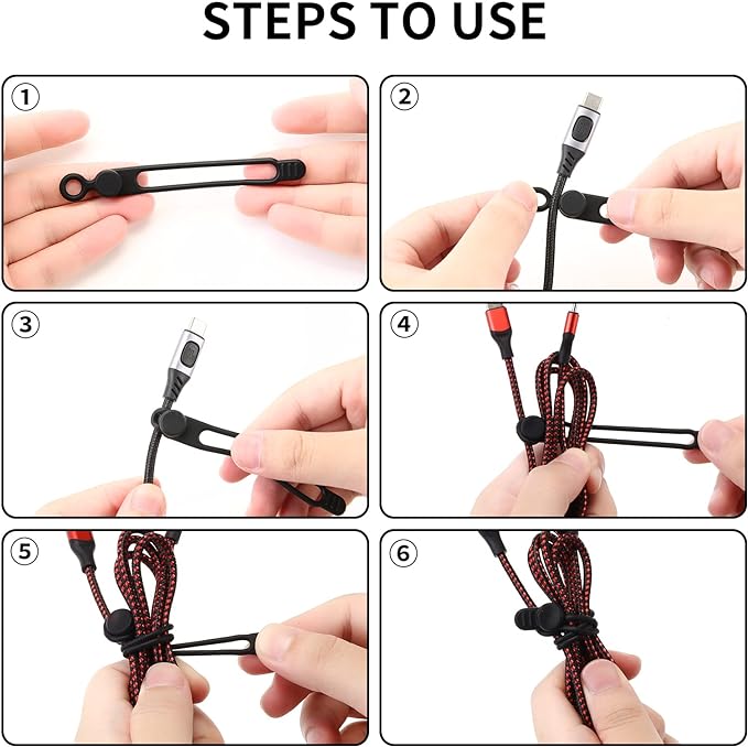 [20Park]UMUST Silicone Cable Ties, Reusable Cable Management Organizer,Cable Straps,Cord Ties,Multipurpose Elastic Cord Organizer for Bundling and Fastening Cable Cords Wires(white)