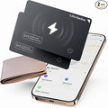 Wallet Tracker Air Tag Slim Card 0.07in Bluetooth Tracker for Wallets, Passport, Work with Apple Find My, Wireless Charging, Anti-Loss Card Locator- iOS Only [Apple MFi Certified]-2pcs in 1 Box