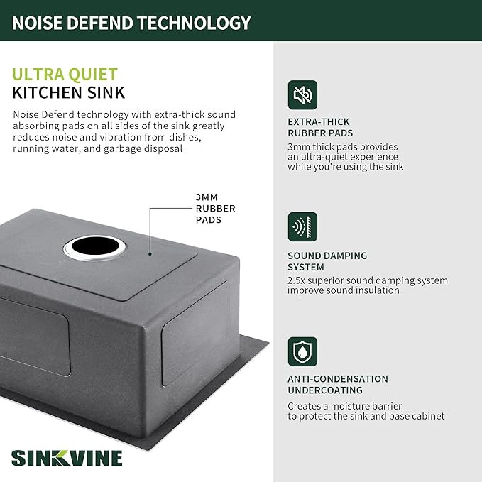 18-Inch Bar Sink Drop-In, SINKVINE Stainless Steel Kitchen Sink for Laundry Outdoor, RV, Top Mounted with Deep Single Bowl, 3.5" Drain Strainer, Bottom Rise Grid, Roll-up Drying Unit, 18 x 18 inch
