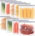 SPLF 9 Pack Reusable Gallon Freezer Bags, BPA Free 1 gallon Leakproof Silicone and Plastic Free Food Storage Bags for Meal Prep, Fruits, Sandwich, Snack, Travel Items