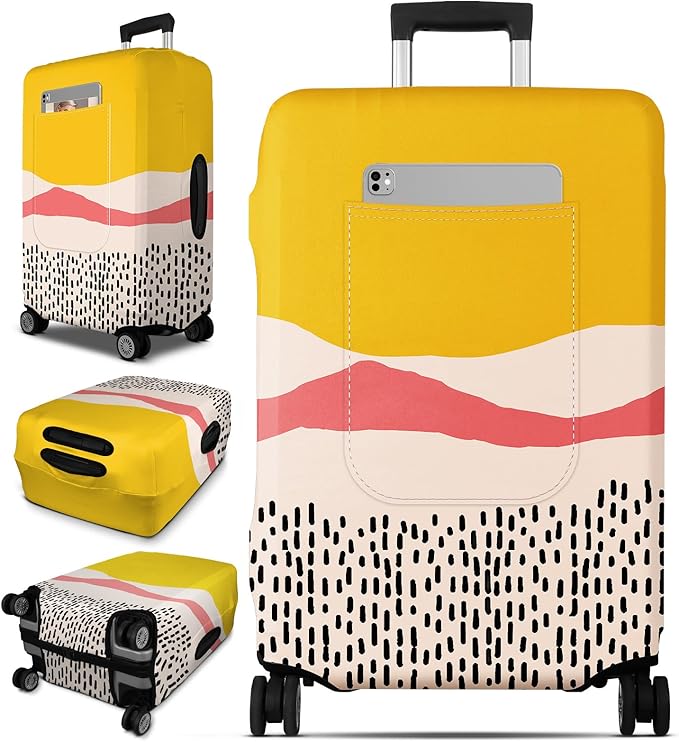 Slohif Luggage Cover for Suitcase Tsa Approved Protector - Luggage Sleeve Large Suit Case Cover Travel Stretch Baggage Case Protective Washable Fit 31-32 Inch Patchwork XL