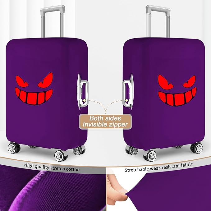 Travel Luggage Cover Thicker Spandex Suitcase Protector Elastic Washable Baggage Covers (S/M/L (for 19-28 inch luggage), Purple Eye)