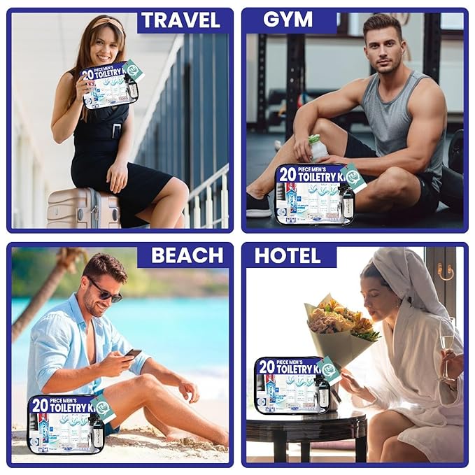 Trektote Bulk Hygiene Kit For Men And Women – (50 Pack) 20 Piece Set Of Travel Size Toiletries, TSA Compliant, Bulk Travel Essentials, Includes Shampoo And Conditioner, Body Wash, Toiletry Bag & More