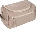 ELIZO Premium REAL Leather Toiletry Bag for Men Dopp Kitt Hanging Mens Toiletry Large TSA Toiletries Bag Shaving Grooming Bag Organizer Cream