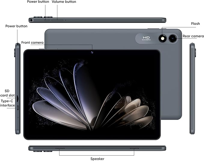 Tablet 10 Inch Android Tablets | with 10GB RAM + 64GB ROM (1TB Expand) | Octa-Core | 1280x800 IPS HD Touchscreen | Dual Camera | 6000mAh. Tablet with Keyboard (Black)