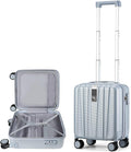 Hanke 14 Inch Underseat Carry On Luggage with Wheels Hard Shell Suitcases Carry On Bag Lightweight Small Mini Suitcase Travel Luggage for Travel（Gray）