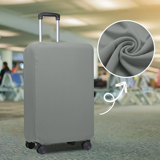 PATIKIL Luggage Cover, Suitcases Covers Elastic Carry on Cover Protector Washable Scratch-Resistant Fits 26-27 Inch Luggage for Travel Business Trips, Gray