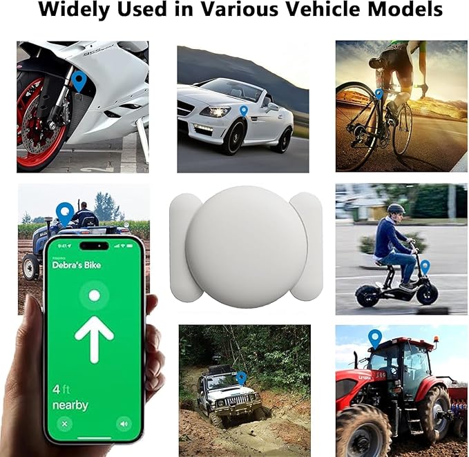 No Subscription Vehicle GPS Tracker,Portable Car GPS Tracker Work with Apple Find My（iOS Only,Mini Magnetic GPS Device Full Coverage Pinpoint Vehicle Location Elderly Children Pets (White,1PCS)