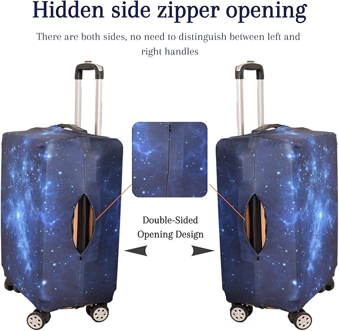 Luggage Cover, Protective Washable Suitcase Cover - Travel Elastic Spandex Suitcase Protector Fits 22 to 24 Inch Galaxy