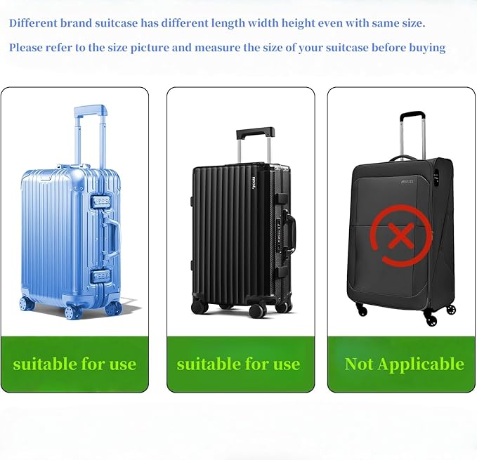Luggage cCover Protector Clear PVC Suitcase Covers for Luggage Thick Transparent Waterproof Suitcase Protector with Large for 20"/24"/28"/30" inch