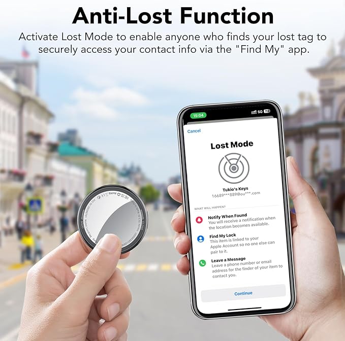 2025 New [Apple MFi Certified] (iOS Only) Air Tracker Tag-2 Pack, Bluetooth Tracker for Apple Find My, Replaceable Battery, Key Finder and Item Locator Smart Tag for Keys, Bags, Luggage, Pets, (Black)