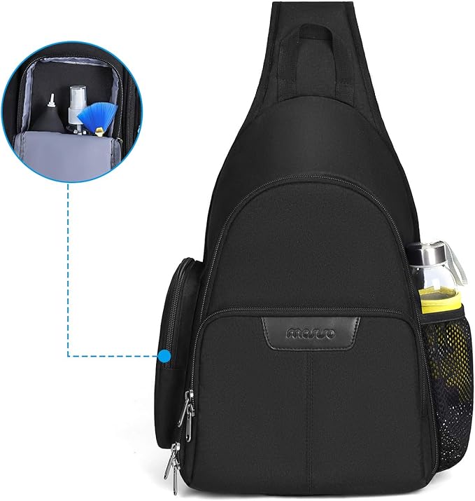 MOSISO Camera Bag Sling Backpack, DSLR/SLR/Mirrorless Full Open Camera Case with Tripod Holder&Rain Cover&Modular Insert, Photography Backpack Compatible with Canon/Nikon/Sony/Fuji, Black