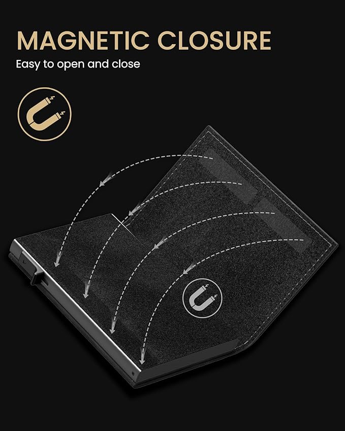 typecase Mens Wallet Card Holder for AirTag: Leather Smart Wallet for Men Compatible with Apple Air Tag, RFID Blocking, Slim, Minimalist - 9-14 Card Capacity | ID Window | Cash Slot (Dark Black)