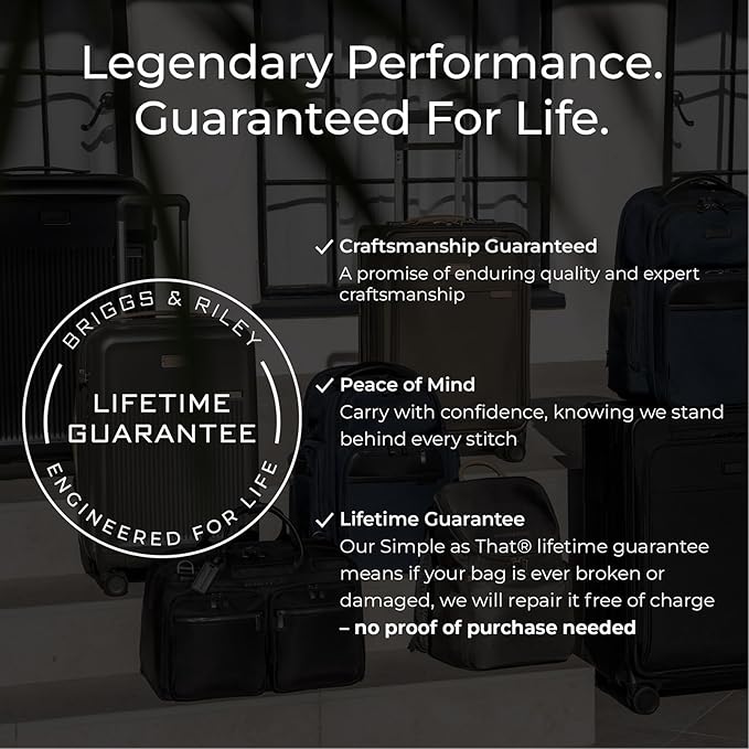 Briggs & Riley 29" Large Expandable Spinner - Checked Luggage for Travel, Suitcases with Wheels, Softside Rolling Bag for Men & Women - ZDX Collection, Black
