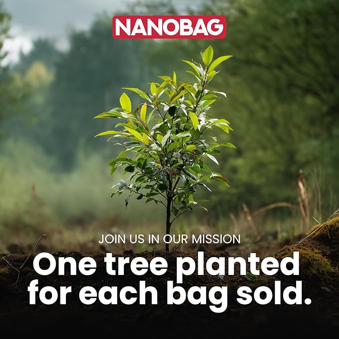 Nanobag Ultra-Lightweight Heavy Duty Foldable Tote for Women & Men, Reusable Grocery & Travel Bag, Packable Collapsible Compact Market Essential (XL Black)
