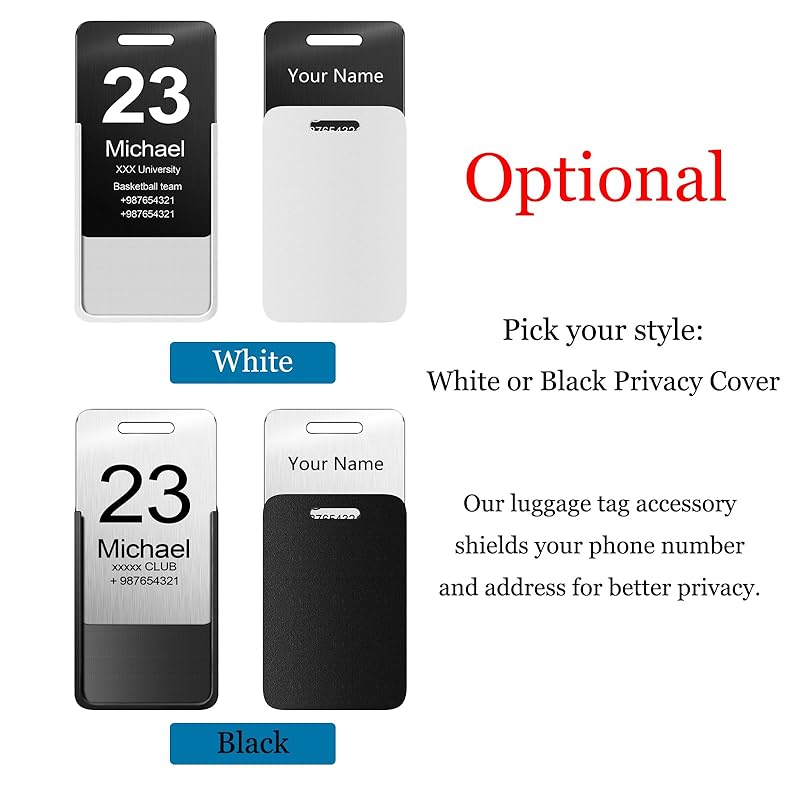 Customized Stainless Steel Luggage Tags: Personalize Your Suitcases, Backpacks, and Bags with Your Text - Custom Initial Text Name ID,Number 2"x3.3"(3 Pack)