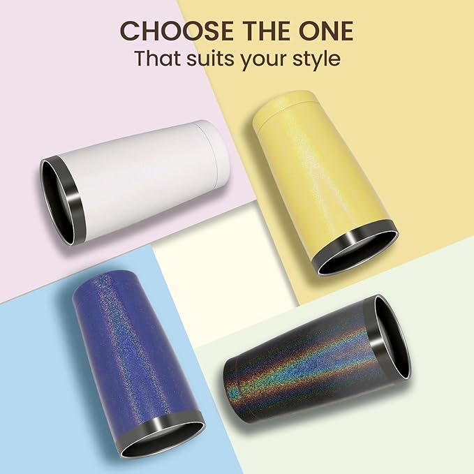 MEWAY 20oz Tumbler 12 Pack Double Wall Vacuum Insulated Travel Glitter Mug Bulk, Stainless Steel Tumblers with Lid and Straw,Powder Coated Coffee Cups for Woman(Rainbow Yellow,Set of 12)