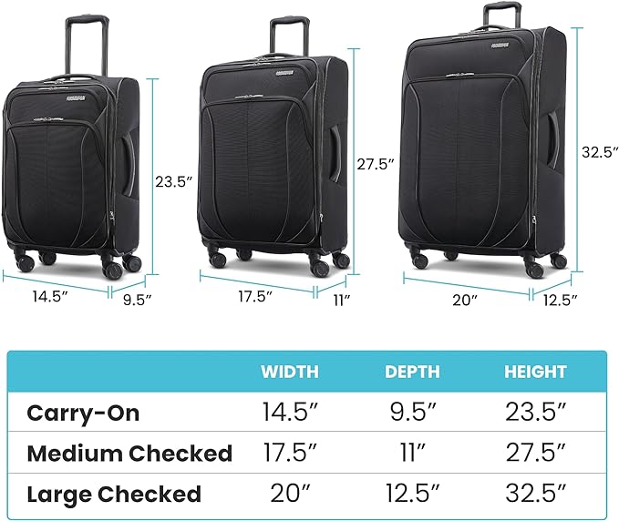 American Tourister 4 KIX 2.0 Expandable Softside Luggage with Spinner Wheels, 20 SPINNER, CLASSIC BLUE