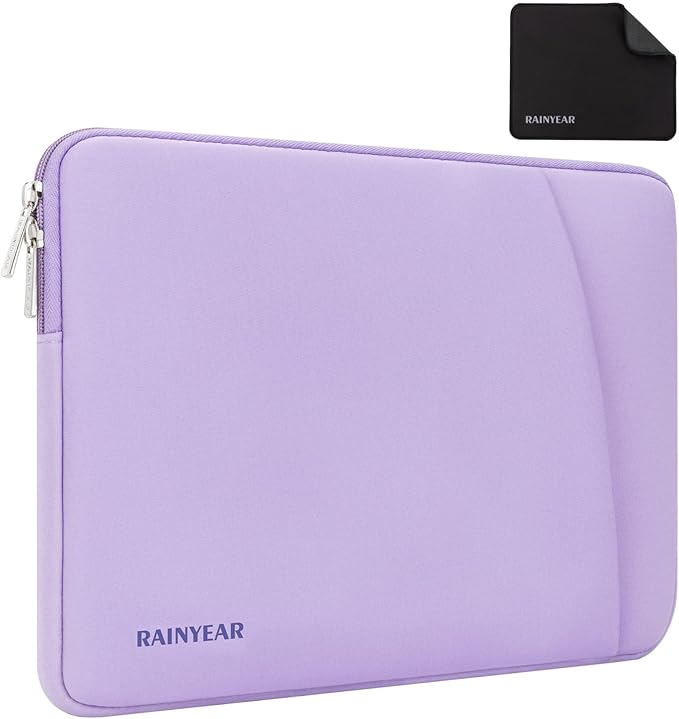 RAINYEAR Laptop Sleeve Case with Front Pocket, 13.3 Inch Protective Portable Case Briefcase Laptop Bag Cover Compatible with MacBook Air/Pro 13-13.3 inch, MacBook Pro/Max 14 inch, Purple